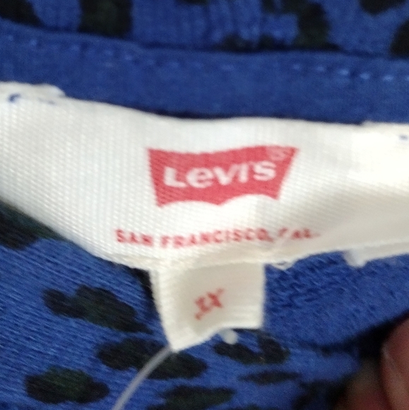 Levi's NWT blue black leopard cheetah print hoodie kangaroo pocket size 3X - Picture 8 of 14